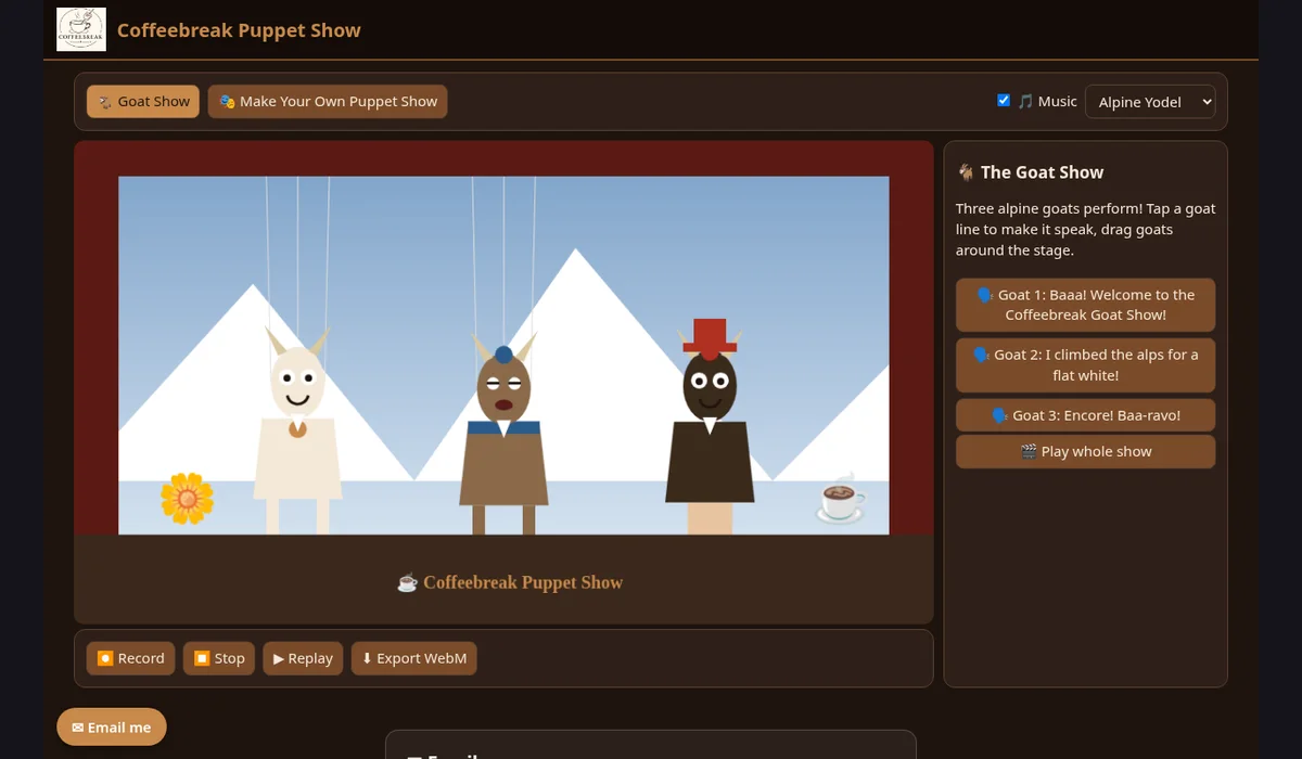 Coffeebreak Goatpuppets — original game screenshot