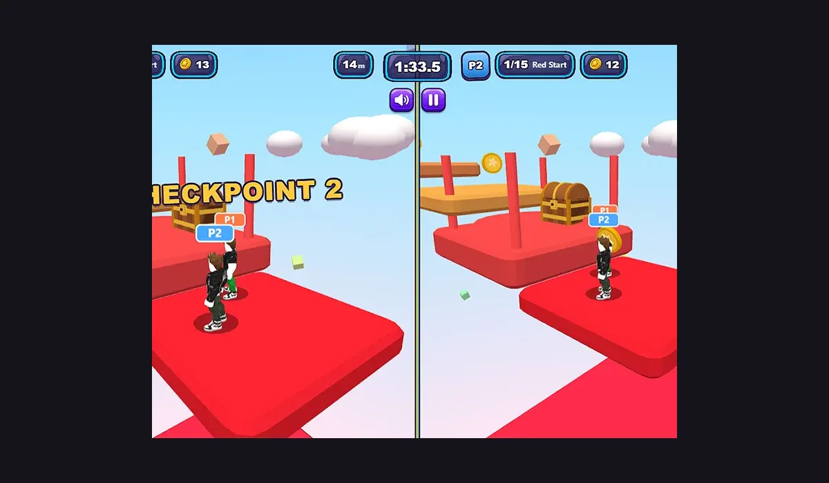 Obby Rainbow Parkour Two Player — original game screenshot