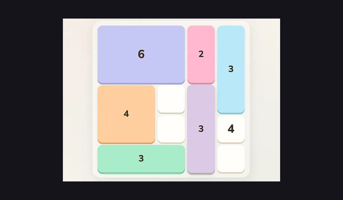 Shikaku Rectangle Puzzle Game — original game screenshot
